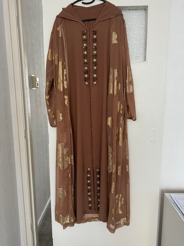 Marokkaanse jurk, Kleding | Dames, Gelegenheidskleding, Overige typen, Bruin, Maat 42/44 (L), Nieuw
