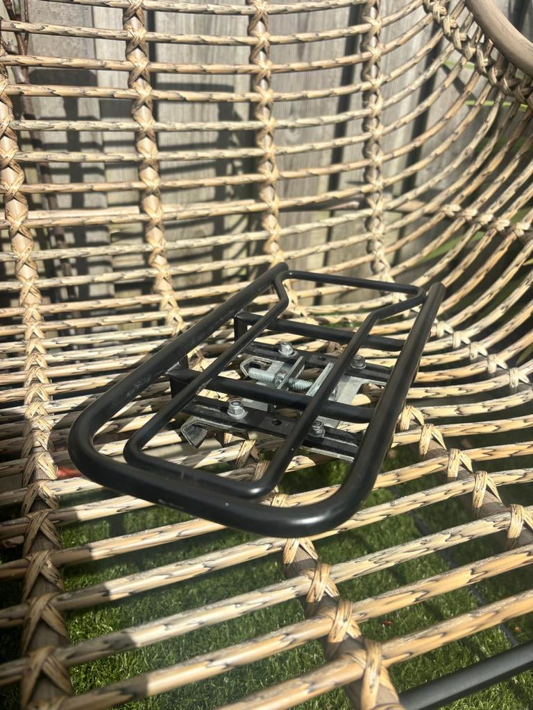 Hulpdrager fietsstoeltje opzetdrager mat zwart, Ophalen, Zo goed als nieuw, Achterzitje