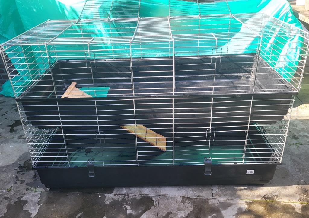 Extra groot dubbel konijnenhok 140 cm breed, Dieren en Toebehoren, Knaagdieren en Konijnen | Hokken en Kooien, Ophalen, 110 cm of meer