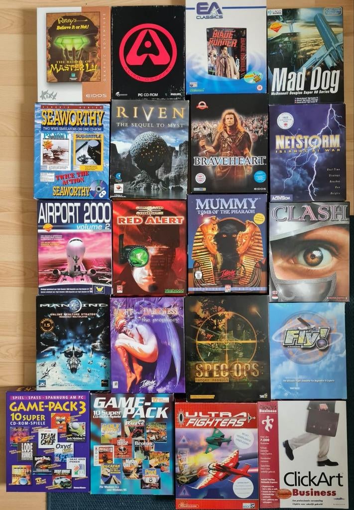 20 PC Big Boxes, Spelcomputers en Games, Games | Pc, Avontuur en Actie, 1 speler, Ophalen of Verzenden, Zo goed als nieuw