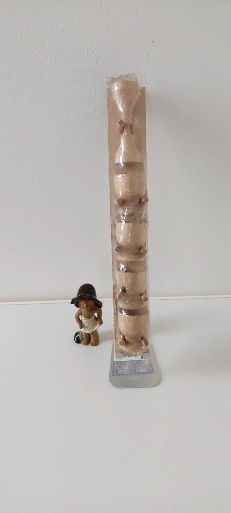 70s Vintage houten hout ei eierdopjes, 4 stuks zandloper, Beige, Eu, Overige typen, Eu