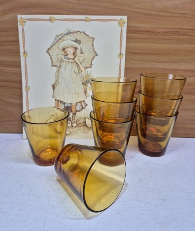 8 vintage Vereco glazen, Vereco, ., Overige typen, Ophalen of Verzenden