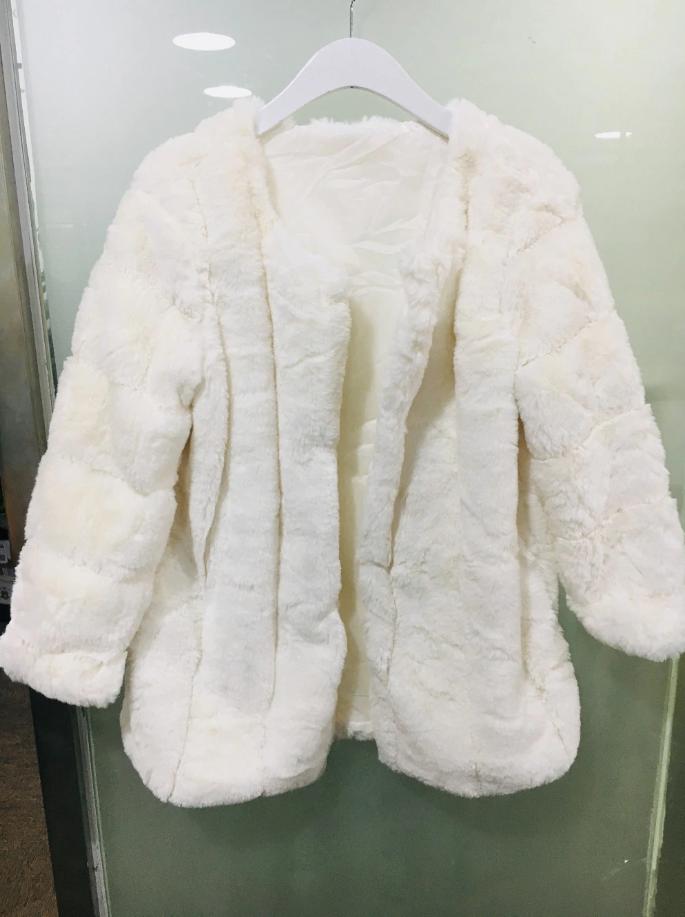 Witte nep bontjas bont jas winterjas warme winter dames, Kleding | Dames, Verzenden, Nieuw, Maat 38/40 (M), Wit