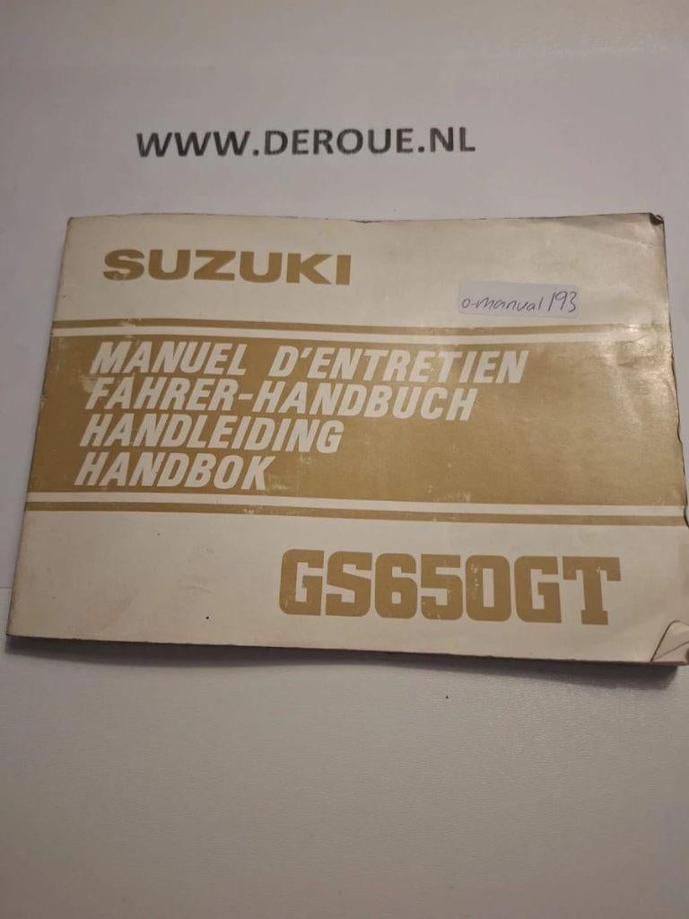 193 0WNERS MANUAL SUZUKI GS550GT   1981 USED, Motoren, Handleidingen en Instructieboekjes, Ophalen of Verzenden, Suzuki