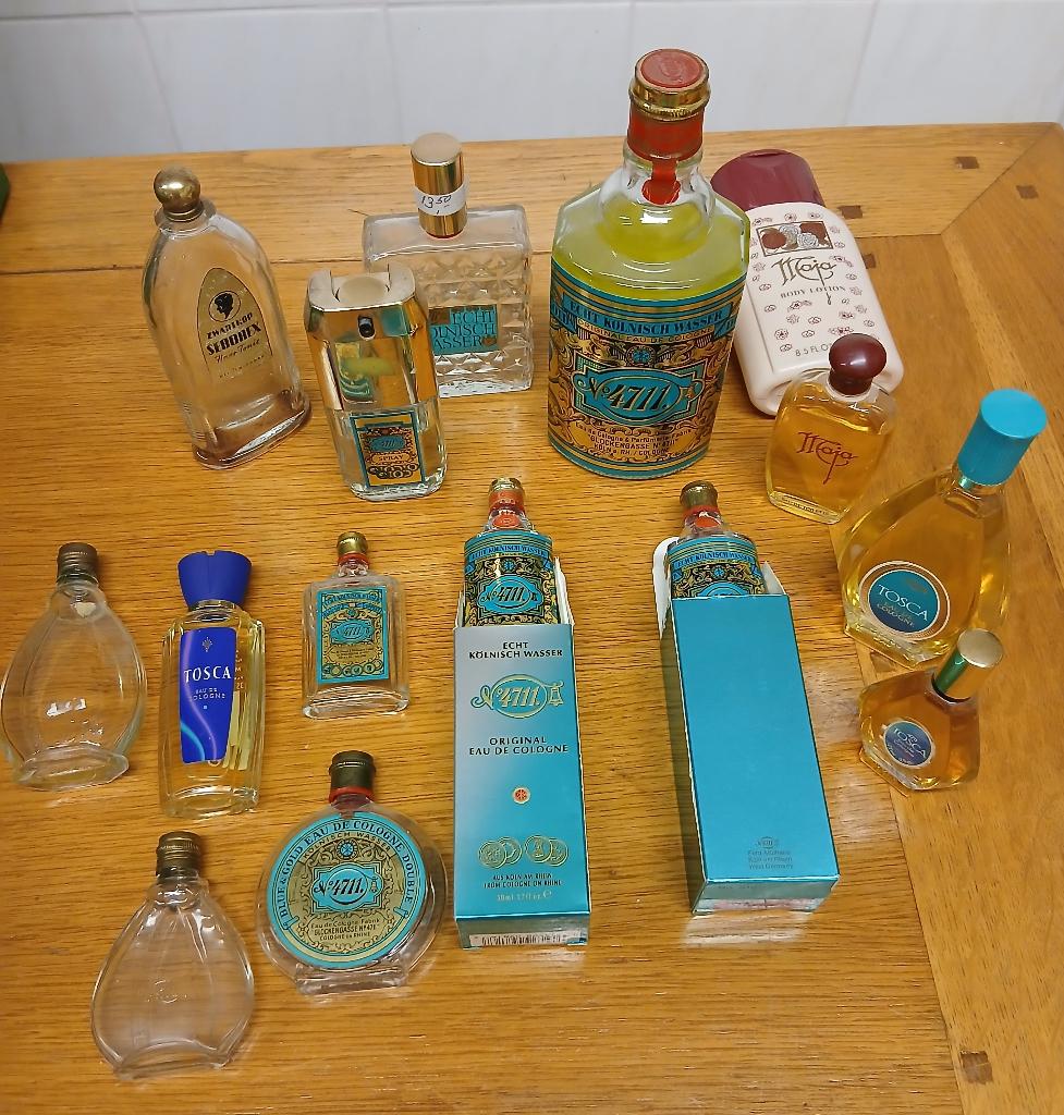 15 parfum flesjes 4711, tosca, Maja - eau de cologne, Verzenden, Gebruikt, Parfumfles, Gevuld