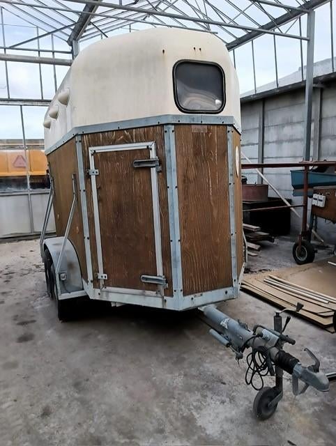 paardentrailer, Ophalen, Gebruikt, Hout, 2-paards trailer