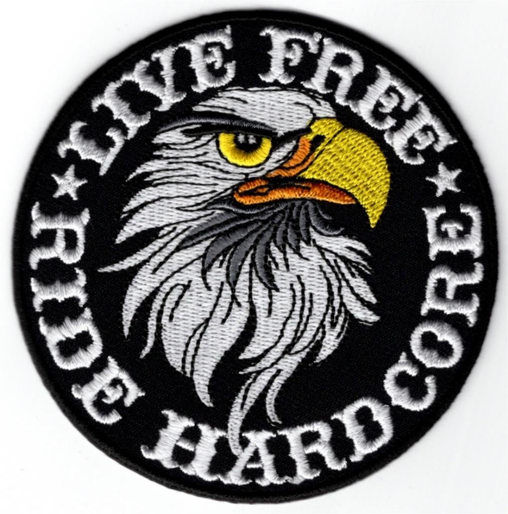 Live Free Ride Hardcore stoffen opstrijk patch embleem #1, Verzenden