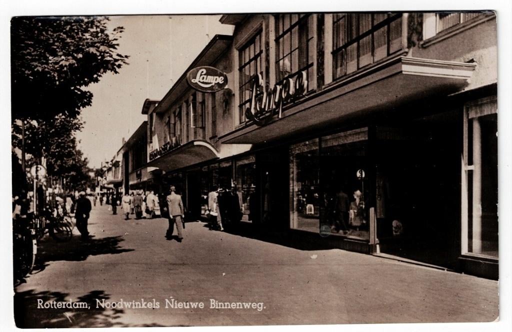 Rotterdam. Noodwinkels aan de Nieuwe Binnenweg., Ophalen of Verzenden, Voor 1920, Gelopen, Zuid-Holland