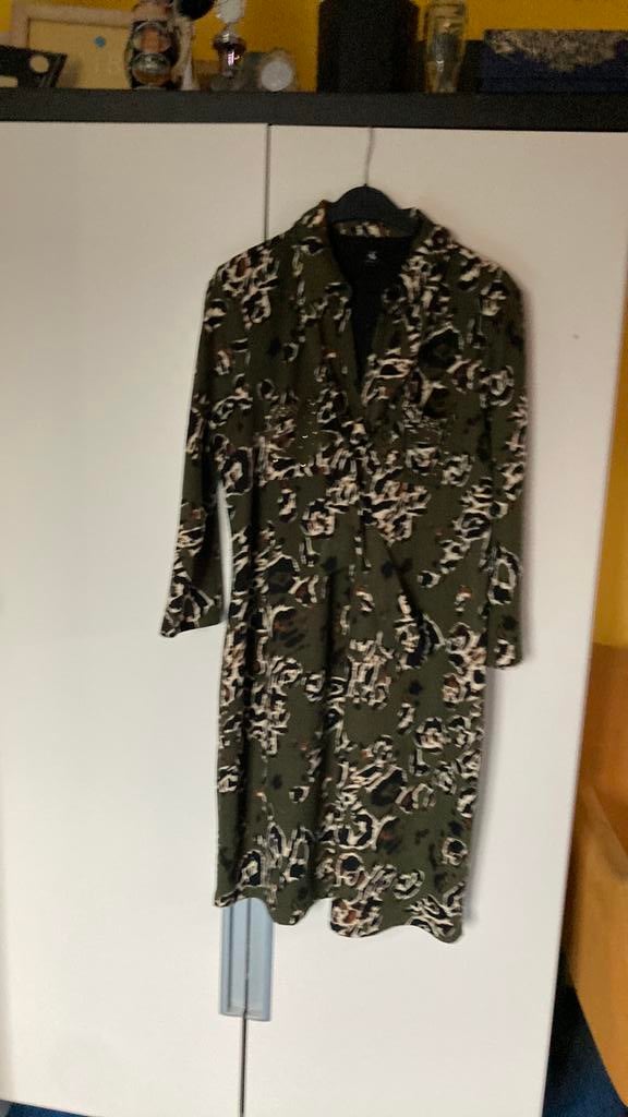 K-Design jurk zgan xl gevoerd, Ophalen of Verzenden, Zo goed als nieuw, Maat 46/48 (XL) of groter, Onder de knie