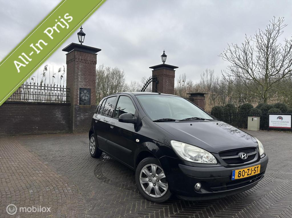 ✅Hyundai Getz 1.4i Active Cool Airco Nieuwe APK Trekhaak, Voorwielaandrijving, Zwart, 4 cilinders, Met garantie (alle)