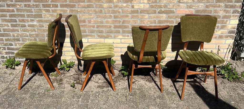 4 vintage  eetkamerstoel stoelen Dutch Louis van Teeffelen, Ophalen