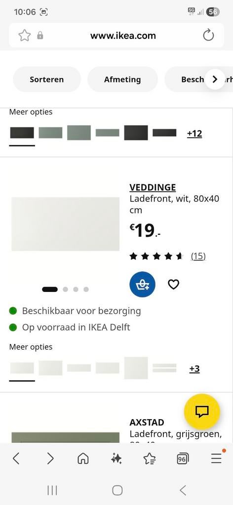 Veddinge 10 ladefront, wit 80x40cm, Ophalen, Minder dan 20 cm, Minder dan 5 m², Wandtegels