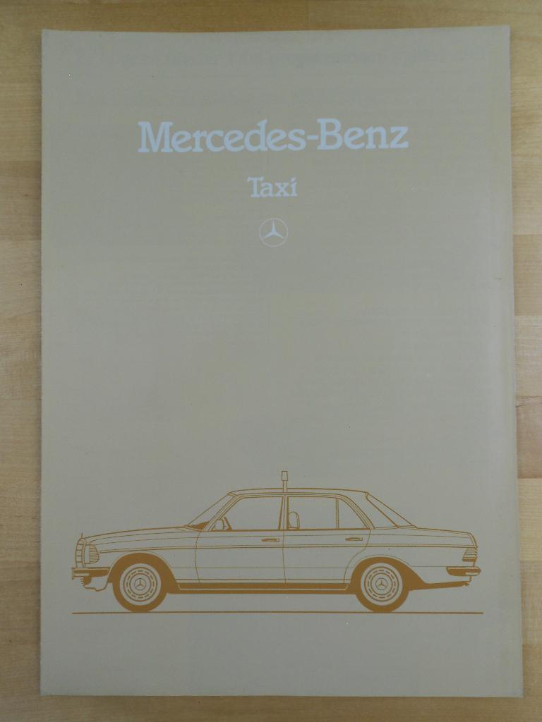 Mercedes W123 Taxi Brochure 1983 - 200 230 240 250 300, Zo goed als nieuw, Mercedes-Benz, Mercedes, Ophalen of Verzenden