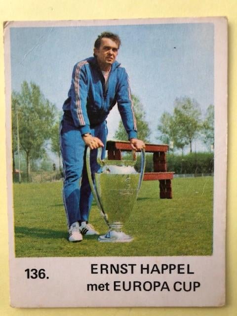 Feyenoord Voetbalplaatje Ernst Happel Monty Gum nr 136, Verzamelen, Ophalen of Verzenden, Gebruikt, Feyenoord, Spelerskaart