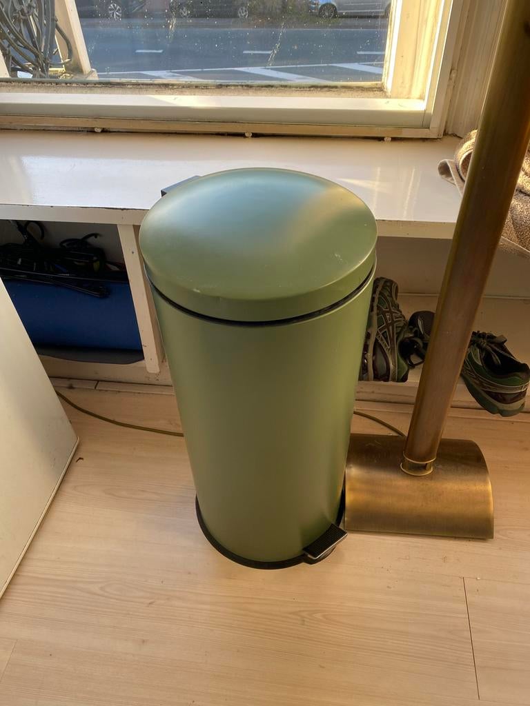 Grote groene pedaalemmer, Huis en Inrichting, Ophalen, Gebruikt, Met pedaal, 50 tot 75 cm