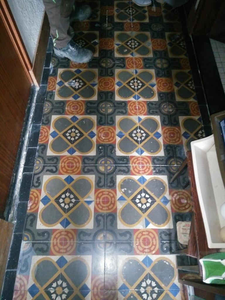 5/6m2 Unieke Antieke cementtegels met patroon, Doe-het-zelf en Verbouw, Tegels, Ophalen, Overige materialen, Gebruikt, 5 tot 10 m²