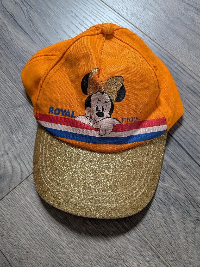 Oranje pet Minnie Mouse, Kinderen en Baby's, Kinderkleding | Petten en Hoeden, Gebruikt, Meisje, 110 t/m 116, Ophalen of Verzenden