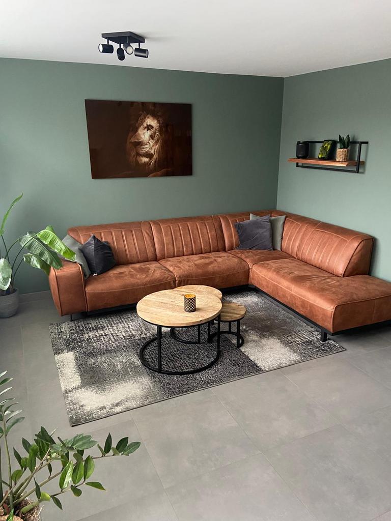 Industriële meubelset en hoekbank alles pas 2 jaar oud, Huis en Inrichting, Ophalen