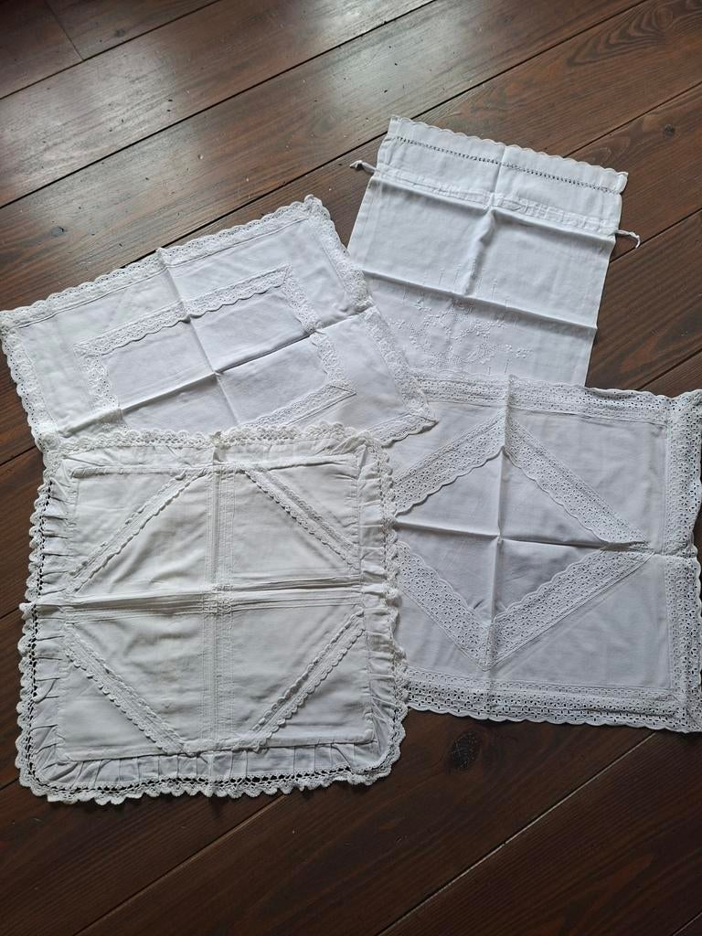 Broderie kussensloop en 1 waszak, Ophalen of Verzenden, Zo goed als nieuw, Eenpersoons, Dekbedovertrek