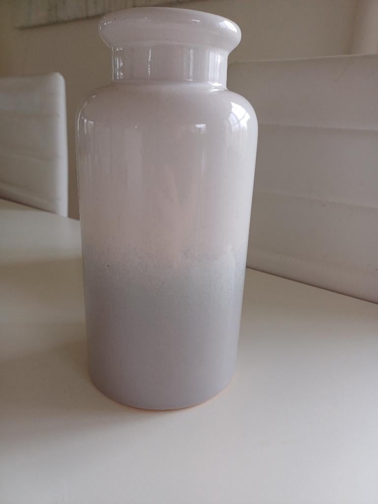 vaas wit grijs West Germany Scheurich 245 -22 mid century, Vintage, Gebruikt, Ophalen of Verzenden, Wit