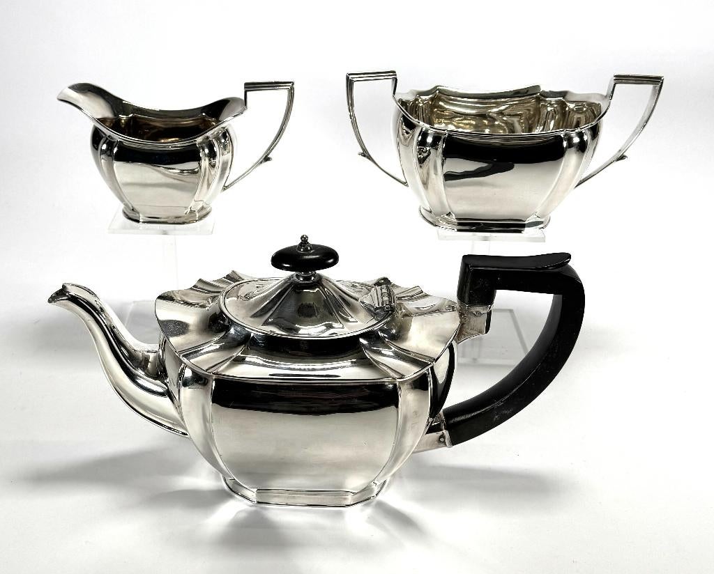 106. Art Deco verzilverd theeservies, Pinder Brothers