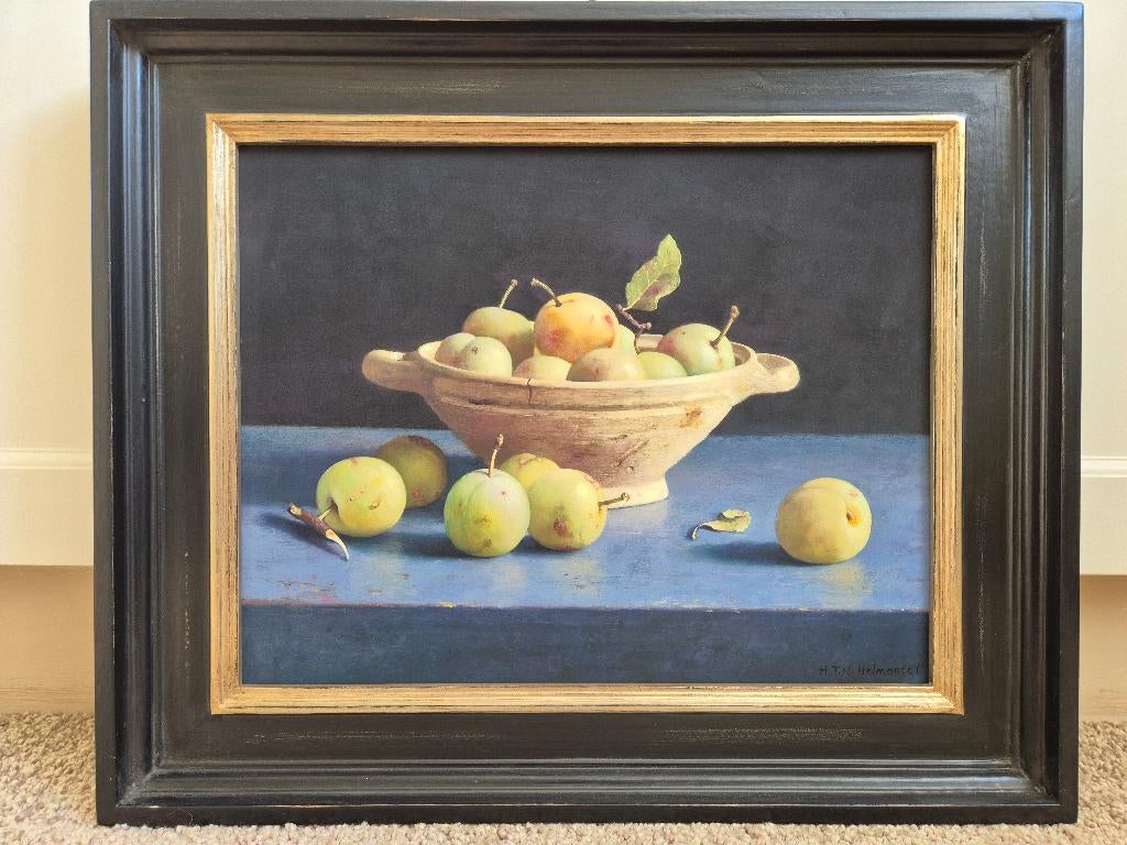 Henk Helmantel giclée stilleven schaal met pruimen, Ophalen