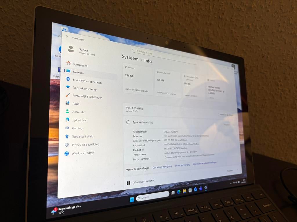 Microsoft Surface Pro 7+ | Intel i5 | 16GB RAM |, Computers en Software, Windows Tablets, Gebruikt, Surface Pro 7+, 12 inch, Ophalen of Verzenden