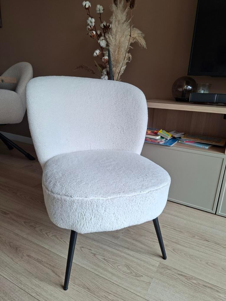 Xenos teddy fauteuil wit, Ophalen, Japandi, Zo goed als nieuw, Stof