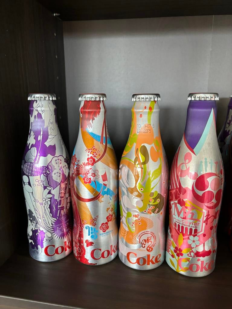 Coca Cola aluminium flesjes M5 serie, Ophalen of Verzenden, Zo goed als nieuw, Verpakking