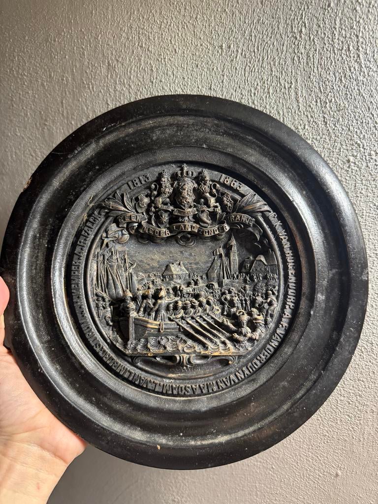 Antiek uit 1863: Galvanoplastiek Willem I, Antiek en Kunst, Antiek | Wandborden en Tegels, Ophalen of Verzenden