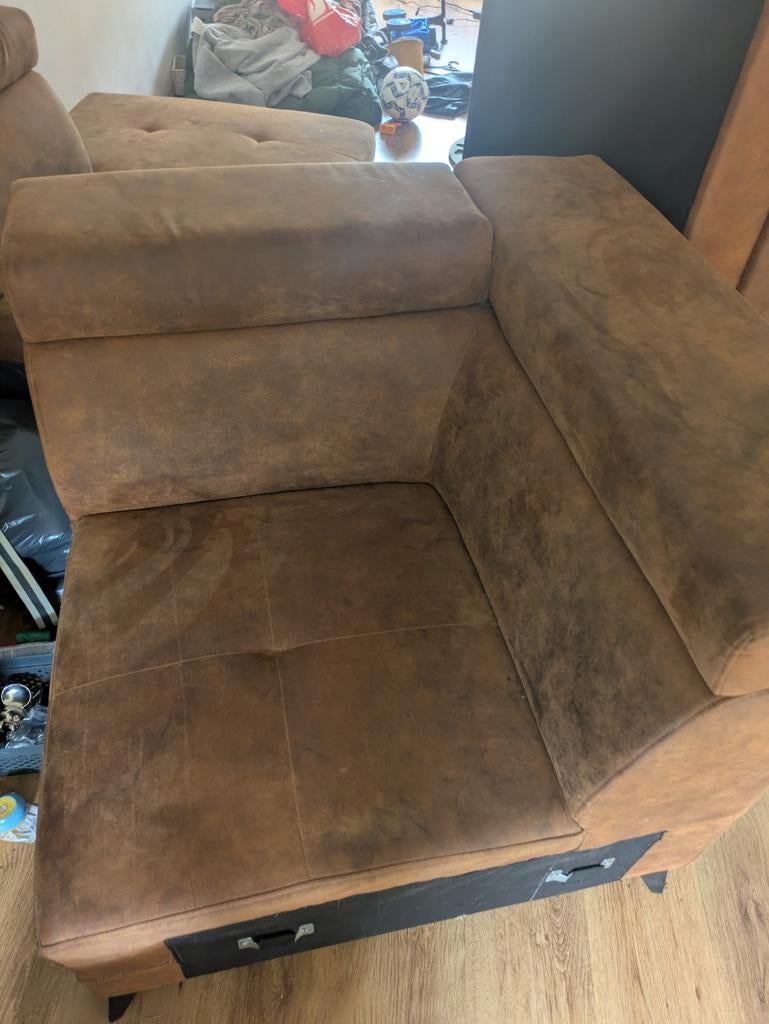 Hoekbank met hoek naar rechts, Huis en Inrichting, Banken | Bankstellen, Ophalen, Gebruikt, Hoekbank, Stof