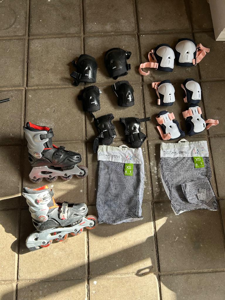 Skeelers kids maat 32 - 36 plus beschermers, Sport en Fitness, Skeelers, Ophalen, Gebruikt, Kinderen