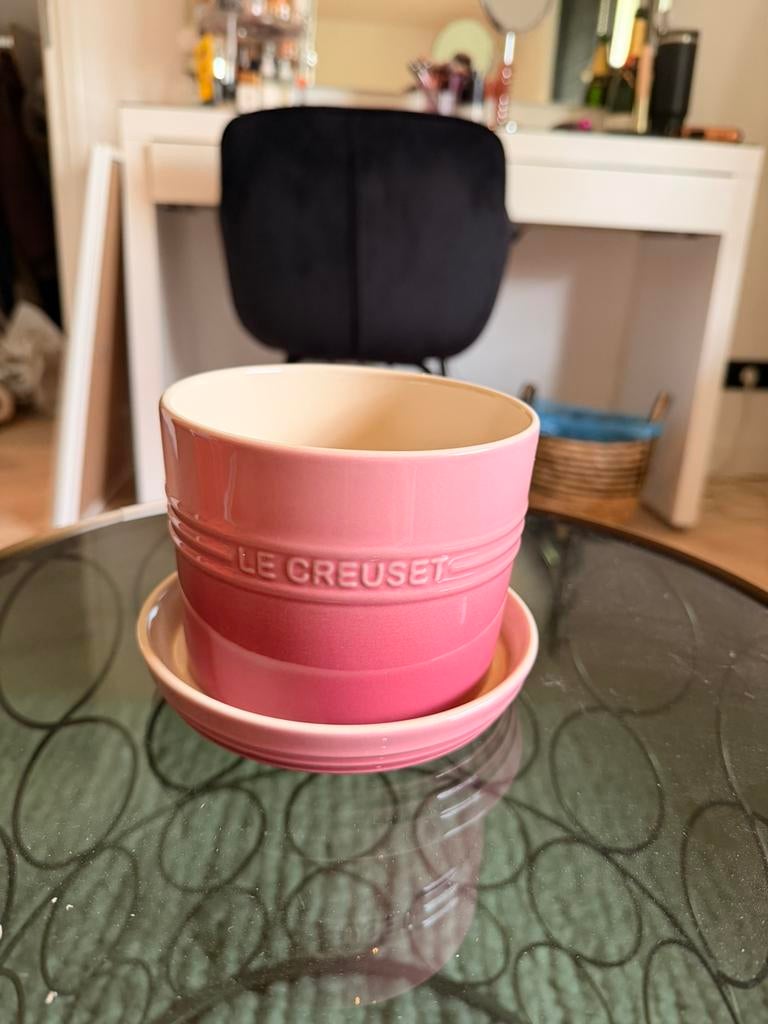 Le Creuset Herb Planter - Rose Quartz, Rond, Nieuw, Ophalen of Verzenden, Aardewerk