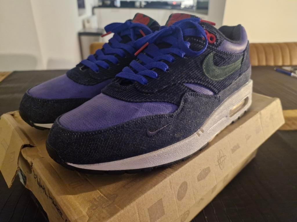 Nike air max one 1 patta corduroy us 10,5 eu 44,5 gedragen, Ophalen, Overige kleuren, Nike, Sneakers of Gympen