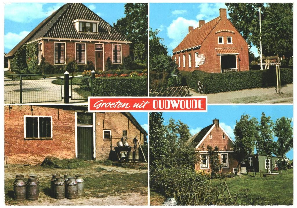 966751 Oudwoude 80+ Friesland Boerderij Melkbus Gelopen