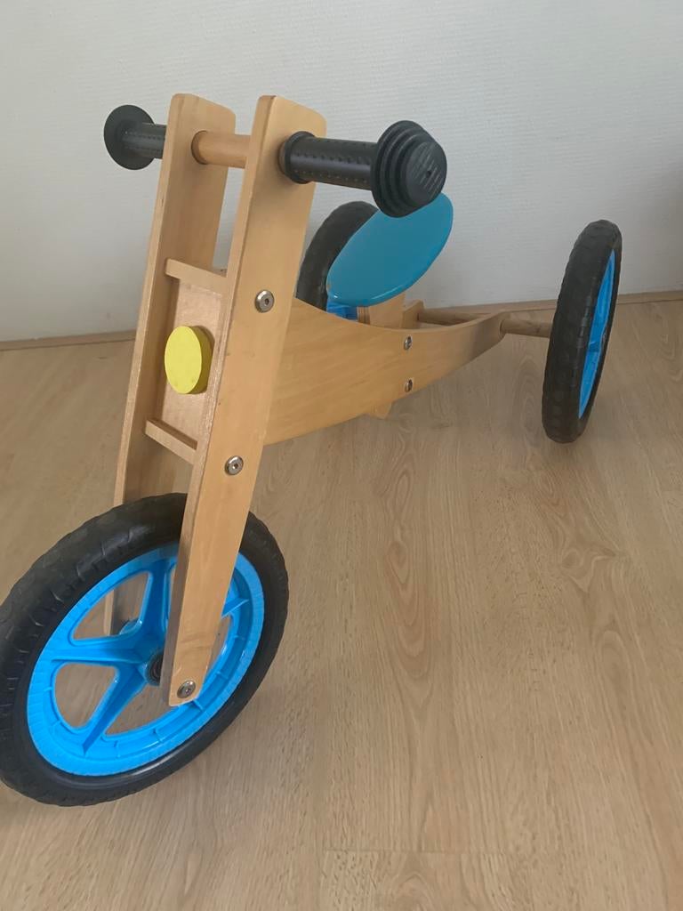 Loopfiets driewieler hout nieuwstaat voor peuter kleuter, Ophalen of Verzenden, Zo goed als nieuw, Loopfiets