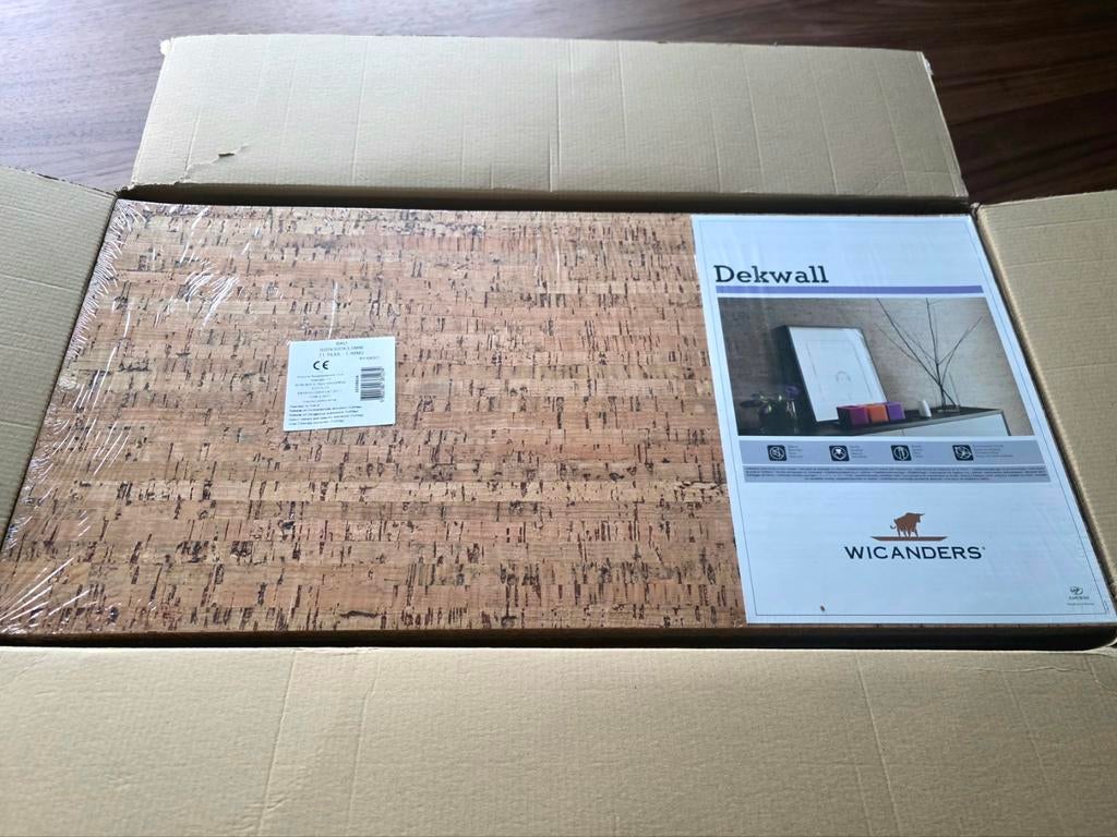 33 akoestische wandkurk platen 60x30cm, Minder dan 25 mm, Nieuw, Ophalen of Verzenden, Plank