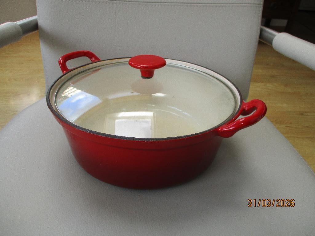 Frankrijk - gietijzer - braadpan - design, Ophalen, Gebruikt, Gietijzer, Keramische plaat