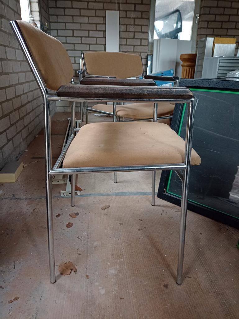 Vintage Gijs van der Sluijs set van 4 stoelen, Huis en Inrichting, Barkrukken, Ophalen, Gebruikt, 60 tot 90 cm
