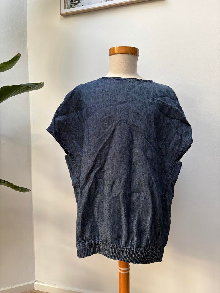 Vanilia top denim luxe jeans - Maat 34 (XS), Blauw, Ophalen of Verzenden, Zo goed als nieuw, Korte mouw