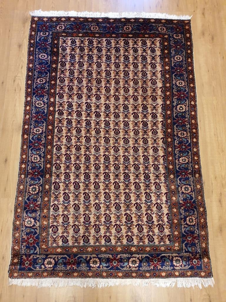 Vintage handgeknoopt perzisch tapijt antiek 186x120, Info@SlatsAntiek.nl, 100 tot 150 cm, Perzisch, Ophalen of Verzenden