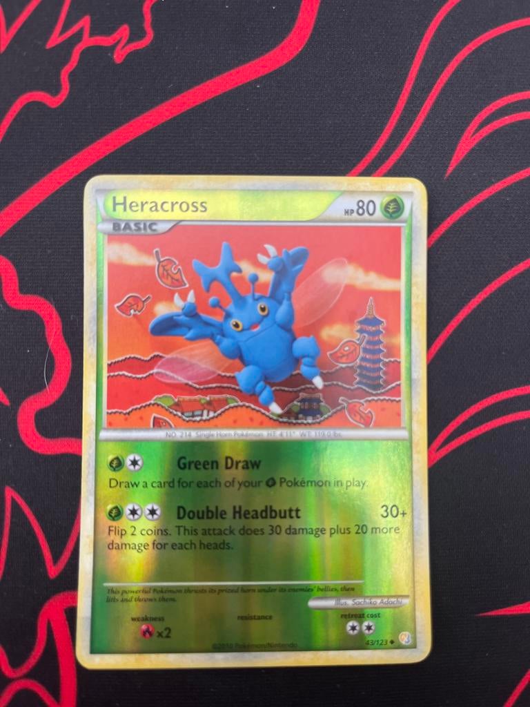 Heracross Pokémon Kaart - Heartgold Silver Reverse, Ophalen of Verzenden, Gebruikt, Losse kaart