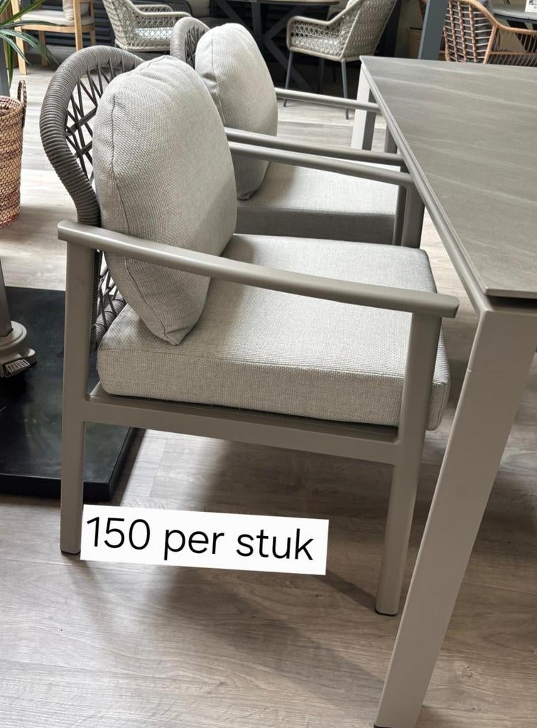 GARDEN IMPRESSIONS TUINSTOELEN ALUMINIUM ROPE TAUPE, Ophalen