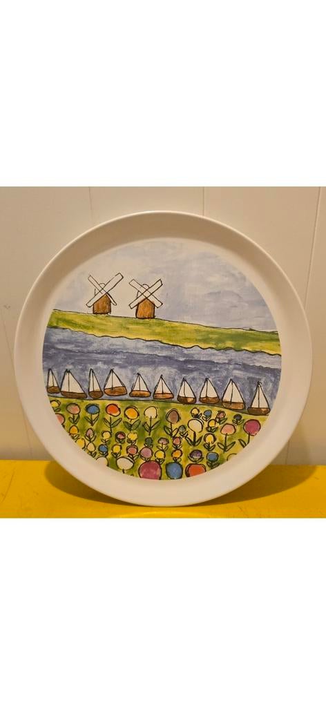 Decoratie  bord met Hollands tafereel, Elly Buter, Ophalen of Verzenden, Zo goed als nieuw