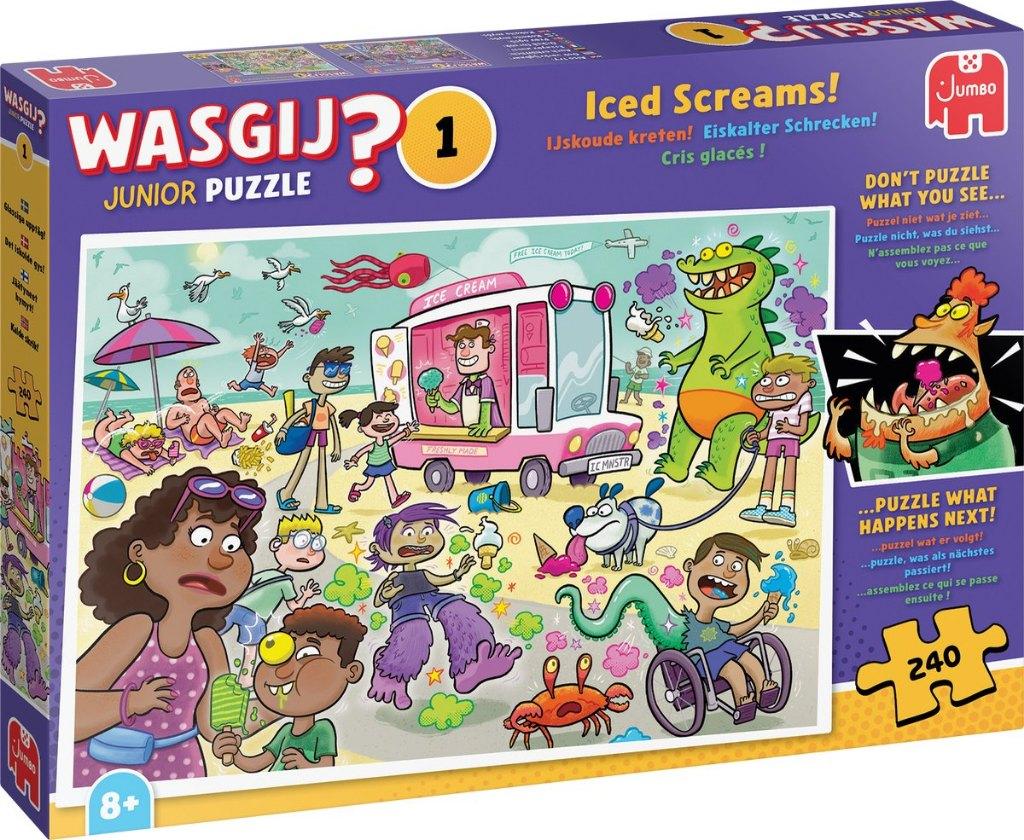 Wasgij Junior 1 - IJskoude kreten!, Ophalen of Verzenden, Minder dan 500 stukjes, Nieuw, Legpuzzel