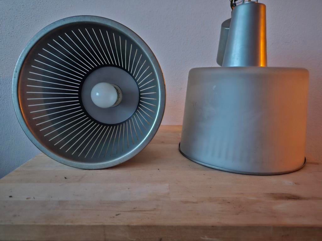 2x Vintage IKEA design lampen, Huis en Inrichting, Lampen | Hanglampen, Ophalen, Gebruikt, Glas, Vintage, industrieel, retro
