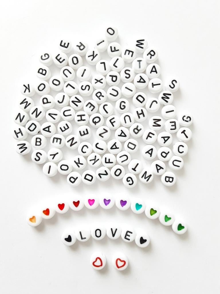 Nieuwe letter kralen, hartjes, sterren, smileys, cijfers, Ophalen of Verzenden, Nieuw, Kraal