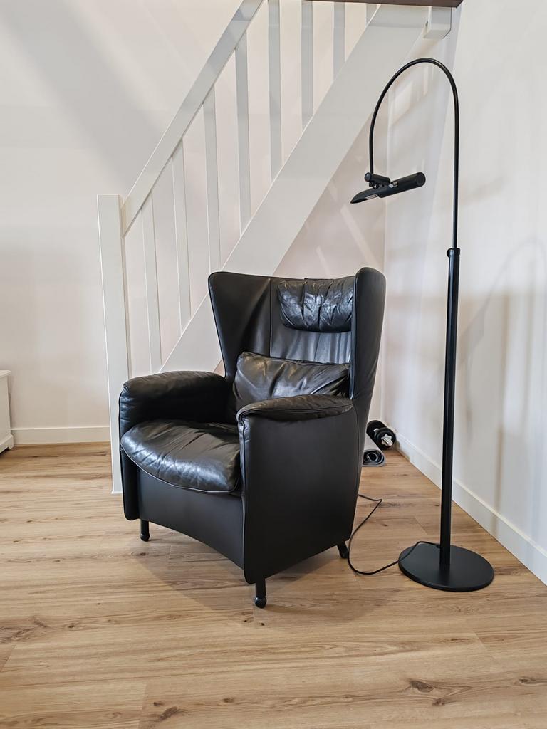De Sede DS23 fauteuil - zwart leer, Ophalen, Zo goed als nieuw, 50 tot 75 cm, Leer