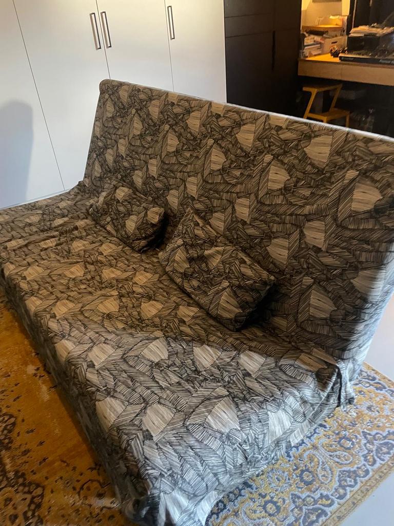 Ikea Slaapbank met speciaal gemaakte hoes, Ophalen, Gebruikt, Tweepersoons, 140 cm