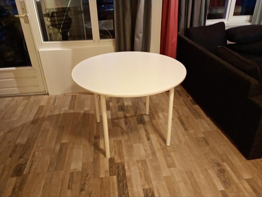 ronde tafel wit, Huis en Inrichting, Tafels | Eettafels, Rond, Ophalen of Verzenden, Vier personen, 100 tot 150 cm
